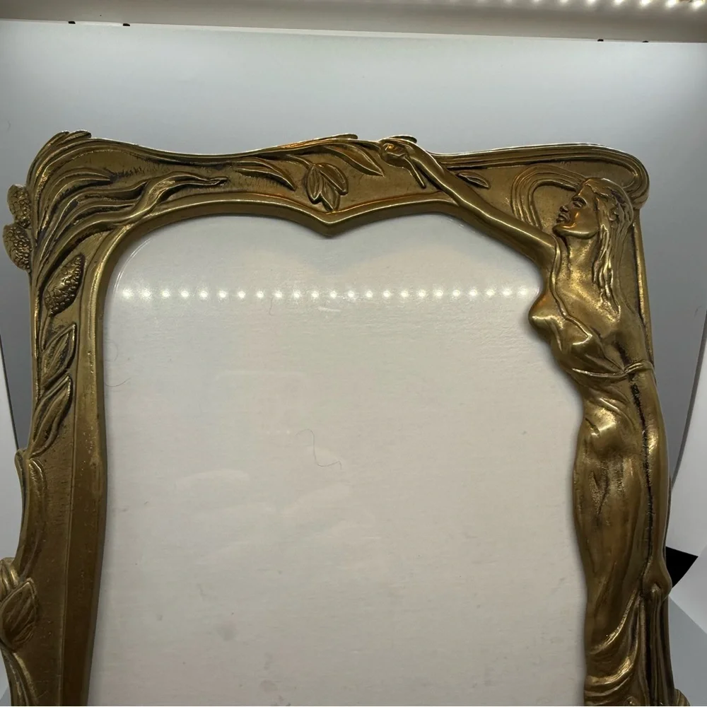 Vintage Art Nouveau Brass Figural Picture Frame – Lady of the Lake Motif